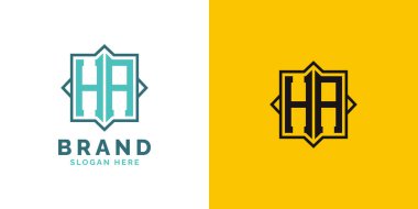 Modern HA Monogram Logo Tasarımı. İlk Harf HA logosu, her marka için çok yönlü markalaşma