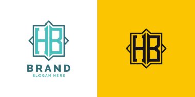 Modern HB Monogram Logo Tasarımı. İlk Harf HB Logosu, Her Markaya Uygun Çok Yönlü Markalaşma