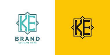 Modern KE Monogram Logo Tasarımı. İlk Harf KE Logosu, Her Markaya Uygun Çok Yönlü Markalaşma