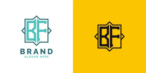 Modern BF Monogram Logo Tasarımı. İlk harf BF logosu, her marka için uygun çok yönlü markalaşma