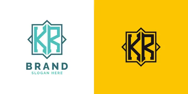 Modern KR Monogram Logo Tasarımı. İlk Harf KR Logosu, Her Markaya Uygun Çok Yönlü Markalaşma