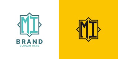 Modern MI Monogram Logo Tasarımı. İlk harf MI logosu, her marka için uygun çok yönlü markalaşma