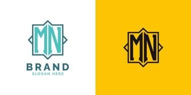 Modern MN Monogram Logo Tasarımı. İlk Harf MN Logosu, Her Markaya Uygun Çok Yönlü Markalaşma