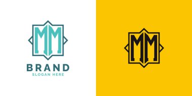 Modern MM Monogram Logo Tasarımı. İlk Harf MM Logosu, Her Markaya Uygun Çok Yönlü Damgalama