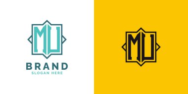 Modern MU Monogram Logo Tasarımı. İlk Harf MU Logosu, Her Markaya Uygun Çok Yönlü Markalaşma
