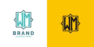 Modern WM Monogram Logo Tasarımı. İlk Harf WM Logosu, Her Markaya Uygun Çok Yönlü Damgalama
