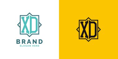 Modern XD Monogram Logo Tasarımı. İlk harf XD logosu, her marka için uygun çok yönlü markalaşma