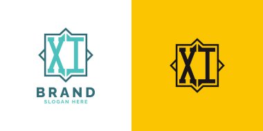 Modern XI Monogram Logo Tasarımı. İlk harf XI logosu, her marka için çok yönlü markalaşma
