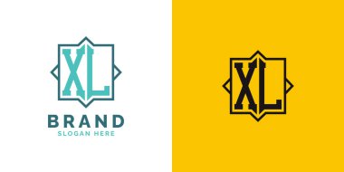 Modern XL Monogram Logo Tasarımı. İlk harf XL logosu, her marka için uygun çok yönlü markalaşma