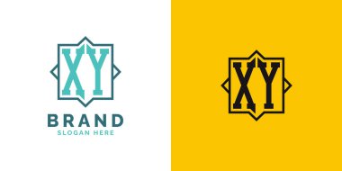 Modern XY Monogram Logo Tasarımı. İlk harf XY logosu, her marka için uygun çok yönlü damgalama