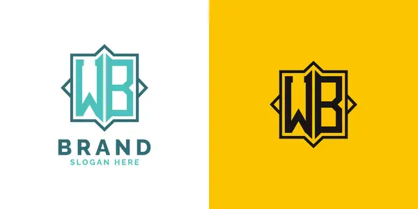Modern WB Monogram Logo Tasarımı. İlk harf WB logosu, her marka için uygun çok yönlü markalaşma