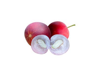 camu camu or Myrciaria dubia fruits on white background clipart