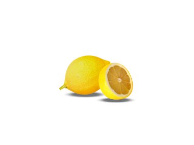 limon ya da limon dilimlenmiş beyaz arkaplan