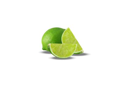 lemon or Citrus limon with slice on isolated white background clipart