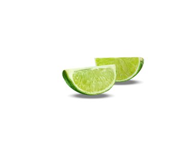 limon ya da limon dilimlenmiş beyaz arkaplan