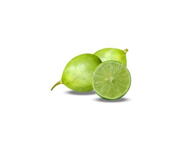 lemon or Citrus limon with slice on isolated white background clipart