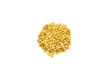 Sisymbrium irio veya Norta irio tohumları beyaz arkaplanda izole edilmiş