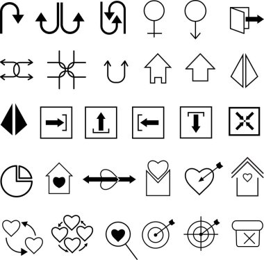 Business and corporate symbol flat icons set clipart