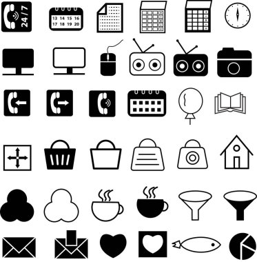 Business and corporate symbol flat icons set clipart