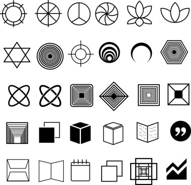 Business and corporate symbol flat icons set clipart