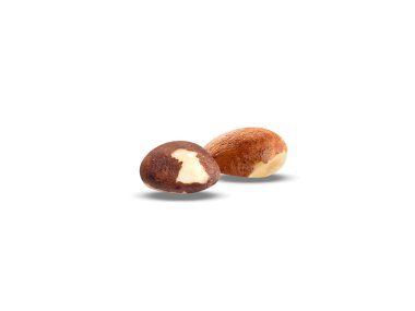 Brazil nuts or Bertholletia excelsa seeds isolated on white background clipart