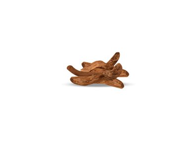 Beyaz arka planda izole edilmiş Mandragora officinarum ya da mandrake kök kabukları
