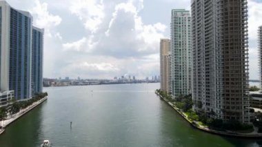 Miami Florida 'nın havadan görüntüsü.