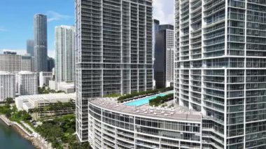 Miami Florida 'nın havadan görüntüsü.