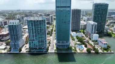 Edgewater 'ın hava görüntüsü Miami Florida USA