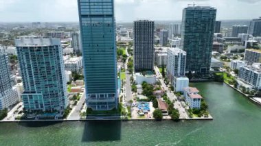 Edgewater 'ın hava görüntüsü Miami Florida USA