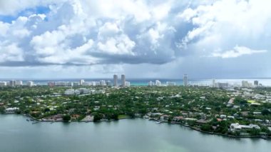 miami beach Florida havadan görünümü