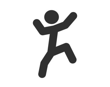 Simgeye tırmanıyorum. Adam tırmanma işareti. Vektör resimleme.