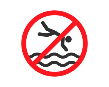 Su ikonu sembolüne atlamak yok. Dalış işareti yok. Dalış logosu temsili resim yok. 