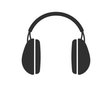 Kulak koruyucu manşet ikonu. Kulak güvenliği işareti, koruyucu kulaklık sembolü. Vektör resimleme. 