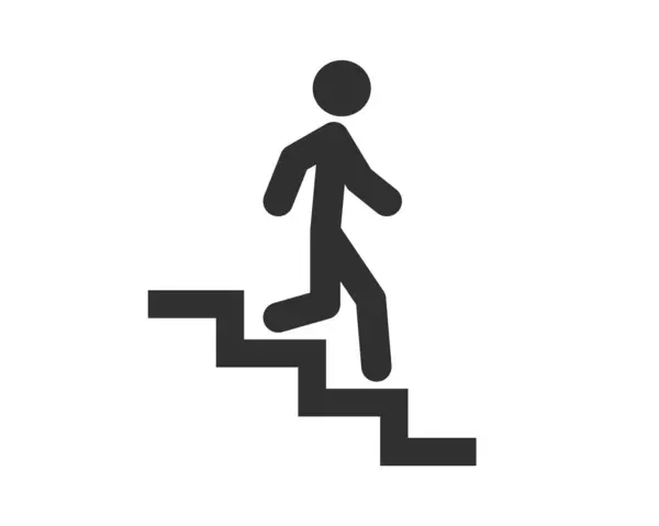 Merdiven uyarı işareti. Step Down uyarı simgesini izleyin. Vektör çizimi. Arkaplanda izole.