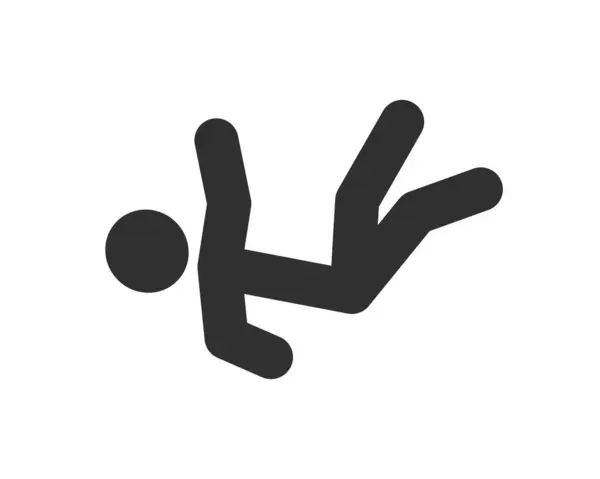 Düşen ikon sembolü tehlikesi. Düşme tehlikesi işareti. Vektör çizimi. Beyaz arkaplanda izole.