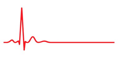 EKG kalp atışı çizgisi. Kardiyoloji, elektrokardiyogram, doktor, hastane sağlık logosu. Normal sinüs ritmi kompleksi. Vektör illüstrasyon simgesi.