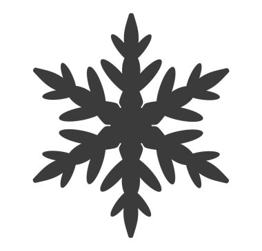 Kar Tanesi simgesi şekli. Noel Karlı Kristal Hava Soğuk Dondurma işareti. Vektör çizimi. Beyaz arkaplanda izole. 