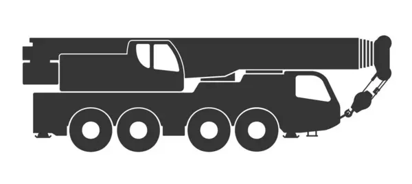 Gezici vinç simgesi şekli. Mobil Kaldırma Makinesi logosu işareti. Vektör çizimi. Beyaz arkaplanda izole.