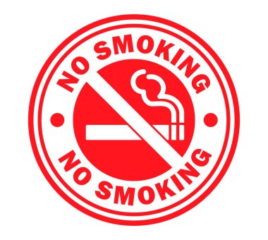 Dumanı tüten damga simgesi yok. Puro, tütün yasağı logosu sembolü. Yasak, yasak, yasak. Vektör çizimi. Beyaz arkaplanda izole.