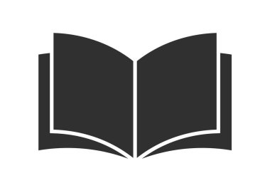 Katalog simgesi şeklini aç. Kullanma kılavuzu logo işareti. Günlük metin çalışma sayfası. Vektör çizimi. Beyaz arkaplanda izole.