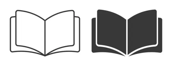 Katalog simgesi şeklini aç. Kullanma kılavuzu logo işareti. Günlük metin çalışma sayfası. Vektör çizimi. Beyaz arkaplanda izole.