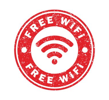Ücretsiz Kablosuz Kablosuz Bağlantı Çemberi damgası. Web ağı bağlantı logosu işareti. Vektör çizimi. Beyaz arkaplanda izole.