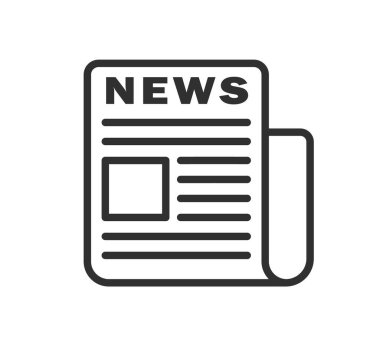 Gazete simgesi simgesi seti. Dünya Haber Kağıdı logosu işaret düğmesi. Metin dergisi basın bülteni. Vektör çizimi. beyaz arkaplanda izole.