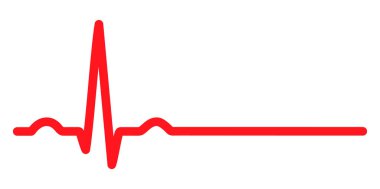 EKG kalp atışı hattı. Kalp atışı sinüs ritmi. Vektör çizim simgesi. Beyaz arkaplanda izole