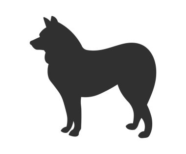 Köpek sembolü şekli. Köpek evcil hayvan logosu. Vektör çizimi. Beyaz arkaplanda izole.