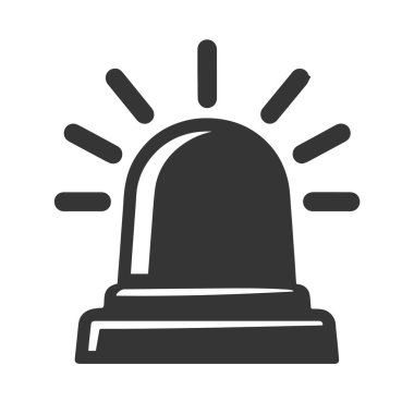 Siren ışığı simgesi şekli. Dikkat dağıtıcı logo işareti. Vektör çizimi. Beyaz arkaplanda izole.