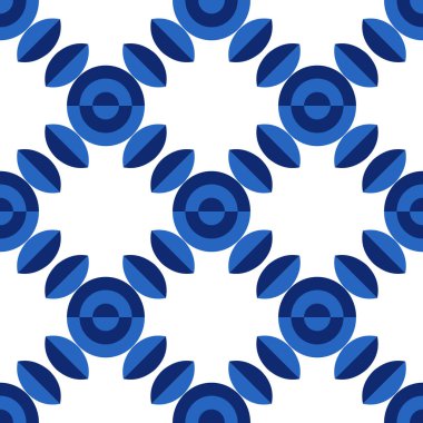 Dikişsiz desen illüstrasyon, geleneksel tarzda - Portekizce fayans.