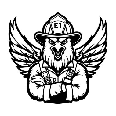 İtfaiyeci Kartal Vektör İllüstrasyonu