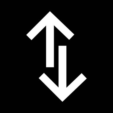 Bu resim yukarı ve aşağı doğru çift yönlü, dengeli ve dinamik hareketi sembolize eden bir çift siyah ok gösteriyor. Kontrastın, esnekliğin ve birden fazla yönde yön bulma yeteneğinin temaları..